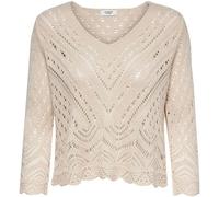 JDY JDY White 3/4 Sleeve Cropped Crochet Jumper