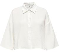JDY JDY White Cheesecloth Crop Shirt White EU 44 (UK 16)