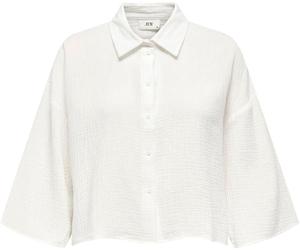 JDY JDY White Cheesecloth Crop Shirt White EU 44 (UK 16)