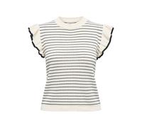JdY Jdycarice S/L Frill Pullover KNT Noos Carice Pull, Cloud Dancer, L Femme