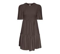 JDY JDYCarla Cathinka Robe à Manches Courtes pour Femme avec Motif perforé, Chocolat, XXL