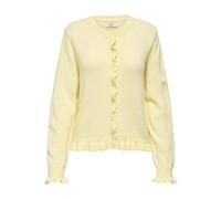JdY Jdyletty Letty L/S on Frill Cardigan KNT Noos, Jaune Pastel, XL Femme