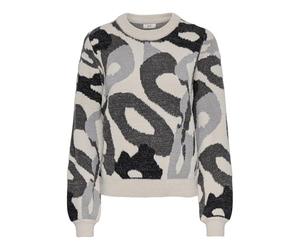 JdY Jdylorraine Animal L/S Pullover KNT Noos Lorraine Pull, Ciment, XL Femme