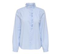 JdY Jdymio Mio L/S Frill T-Shirt WVN, Bleu Ciel, L Femmes