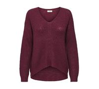 JdY Jdynew Megan L/S Pullover KNT Noos Pull en Tricot avec col en V, Bordeaux, XL Femme