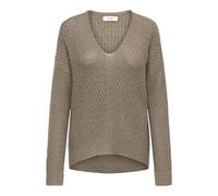 JdY Jdynew Megan L/S Pullover KNT Noos Pull en Tricot avec col en V, Walnut, XL Femme
