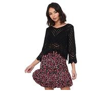 JdY JDYNEW Sun 3/4 Cropped Pullover KNT Noos Pull en Tricot, Black, L Femme