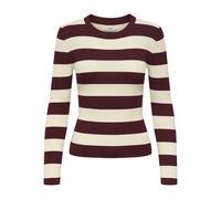 JdY Jdyplum L/S O-Neck Pullover KNT Noos Pull côtelé en mélange de Viscose, Bordeaux, S Femme