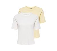JdY Jdyrex Top 2-Pack Rex S/S JRS Dia Lot de 2 Hauts, Jaune Pastel, Femmes