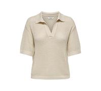 JdY Jdytikka S/S Collar Pullover KNT Col Pull, Birch, L Femme