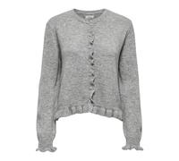 JdY Letty L/S on Frill Cardigan KNT Noos, Gris Clair chiné, XL