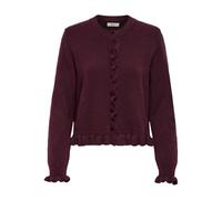 JdY Letty L/S on Frill Cardigan KNT Noos, Maroon Banner, M