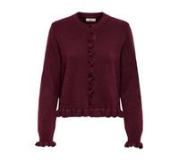 JdY Letty L/S on Frill Cardigan KNT Noos, Maroon Banner, S