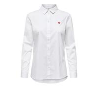 JdY Mio L/S T-Shirt brodé WVN Noos, Blanc., 36