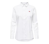 JdY Mio L/S T-Shirt brodé WVN Noos, Blanc., 42