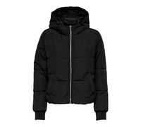 JDY Newerica OTW Noos Veste à Capuche Courte Jacket, Noir/détails : Fermeture éclair argentée, M Femme