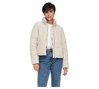 JDY Newerica OTW Noos Veste Courte rembourrée matelassée, Moonbeam/détail : Fermeture éclair argentée, S Femme