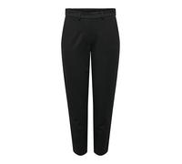 JDY Pantalon Femme Coupe régulière Taille élastique Poches latérales Passants Ceinture Chino, Couleurs:Noir, Taille:L / 32L, Longueur de Jambe:L32