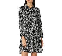 JDY Piper L/S AOP Shirt Dress WVN Noos Robe, Noir/Blanc, 38 Femme