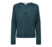 JdY Pull à col en V elanora L/S. KNT Noos Tricot, Atlantic Deep/Détails : mélangé, M Femme