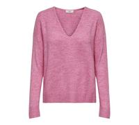 JdY Pull à col en V elanora L/S. KNT Noos Tricot, Rose Cosmos-Détails : mélangé, M Femme