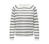 JDY Pull-over 'Ellen' bleu foncé / blanc, Taille M