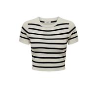 JDY Pull-over 'JDYCIRKELINE' noir / blanc, Taille XS