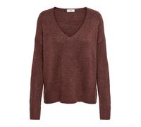 JdY Jdyelanora Neck Pullo Pull elanora L/S à col en V. KNT Noos, Cherry Acajou, M Femme