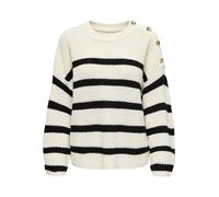 JDY Pull-over 'JDYJusty' noir / coquille d'oeuf, Taille L