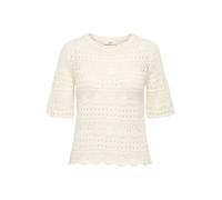 JDY JDY White Knitted Crochet Short Sleeve Jumper