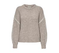 JDY Pull-over 'JDYZoey' taupe / blanc, Taille L