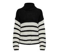 JDY Pull-over 'Justy' noir / blanc naturel, Taille XXL