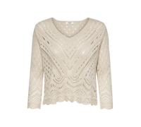 JDY Pull-over 'New Sun' beige / blanc, Taille XL