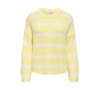 JDY Pull-over oversize 'JDYJUSTY' jaune clair / blanc, Taille L