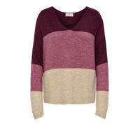 JDY Pull pour femme JDYELANORA L/S VN COLORBLOCK PULLOVE KNT, Avoine / Rose déco, XL