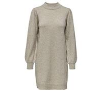 JDY Robe en Tricot Femme Coupe Ample col Montant Manches volumineuses Courtes, Couleurs:Gris-3, Taille:S