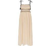 JDY Robe mi-longue JDY sans manches à smocks Crème EU 34 (UK 6)