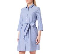 JDY Hall Robe Chemise 3/4 WVN Noos, Bois compensé/Rayures : Blanc, 38 Femme