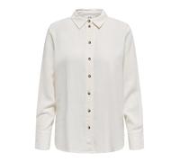JdY Say L/S Linen WVN Noos T-Shirt Ample, Blanche-Neige, XS