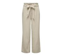 JdY Say MW Linen Belt Pant WVN Noos Pantalon en Lin, Oatmeal/détails : mélange, 38 Femme