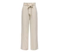 JdY Say MW Linen WVN Noos Pantalon avec Ceinture, Crème, 36