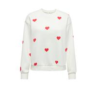 JDY Sweat-shirt 'JDYNANNA' rouge vif / blanc, Taille S