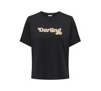 JDY T-Shirt Femme avec Broderie en Éponge Manches Courtes