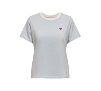 JDY T-shirt 'JDYPISA' bleu-gris / canneberge / blanc, Taille S