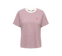 JDY T-shirt 'JDYPISA' violet / blanc cassé, Taille XS