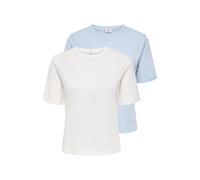 JDY T-shirt 'JDYRex' bleu clair / blanc, Taille S