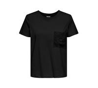 JDY T-shirt 'JDY JDYSELMS S/S CROCHET POCKET TOP JRS NOOS MAGLIONCINO' noir, Taille L