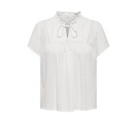 JDY Top pour Femme col Rond en V avec détails de Noeud, Chemisier Ample, Couleurs:Blanc, Taille:42