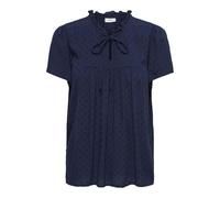 JDY Top pour Femme col Rond en V avec détails de Noeud, Chemisier Ample, Couleurs:Noir-3, Taille:38