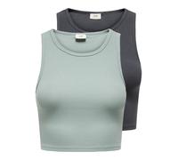 JDY Tops en tricot 'JDYSofia' gris foncé / vert clair, Taille L